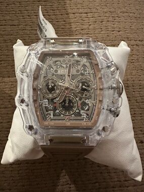 Transparent Case Brown Dial Chronograph Smartwatch